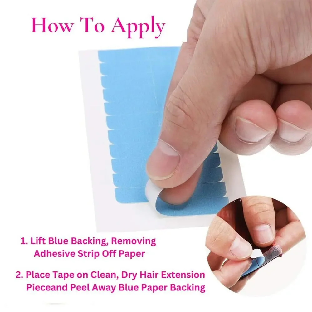 Double Sided Replacement Tape Tape-In Hair Extensions (5 Sheets /60 tape strips)